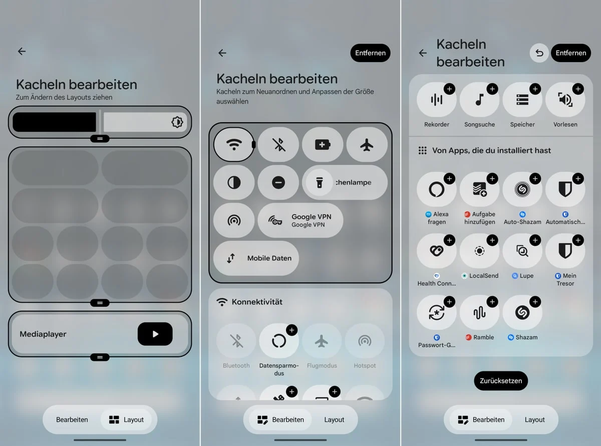 Android 17 QPR2 Beta 3: Schnelleinstellungen bekommen neuen Layout-Editor