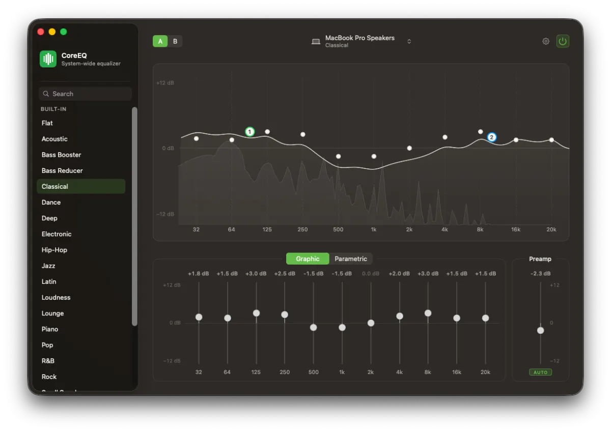 CoreEQ bringt systemweiten Equalizer ohne virtuellen Audiotreiber